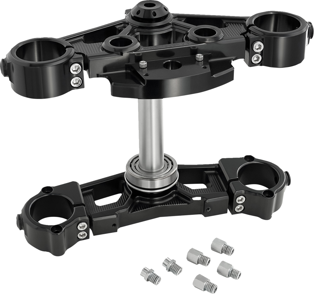 Arlen Ness Black Triple Tree Kit for Touring Models, 7° Rake, Part Number 130-015