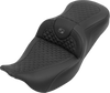 SADDLEMEN Roadsofa™ Seat 808-07B-20802 for FLH/FLT '08-'25 with Dragon Stitch and Gray Stitch