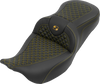 SADDLEMEN Roadsofa™ Seat without Backrest for FLH/FLT '08-'25 - Dragon and Gold Stitch by SADDLEMEN Part 808-07B-20807