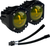 CUSTOM DYNAMICS Harley-Davidson SD-FOG-6Y Selective Yellow Fog Lights with Gloss Black Aluminum Housing