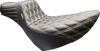 LE PERA Tailwhip Daddy Long Legs Seat with Double Diamond Gold Stitch for FL/FX 2018-2026 - Part Number LYR-580DLDD-GD02