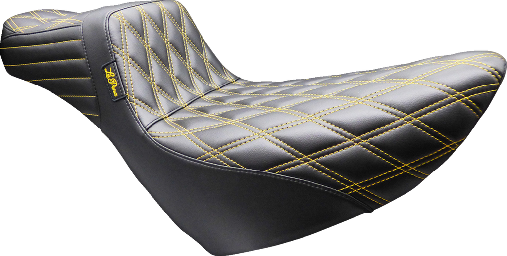 LE PERA Tailwhip Daddy Long Legs Seat with Double Diamond Gold Stitch for FL/FX 2018-2026 - Part Number LYR-580DLDD-GD02