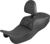 SADDLEMEN Roadsofa™ Seat with Backrest - Carbon Fiber Lattice Stitch, Part 815-07-206B0
