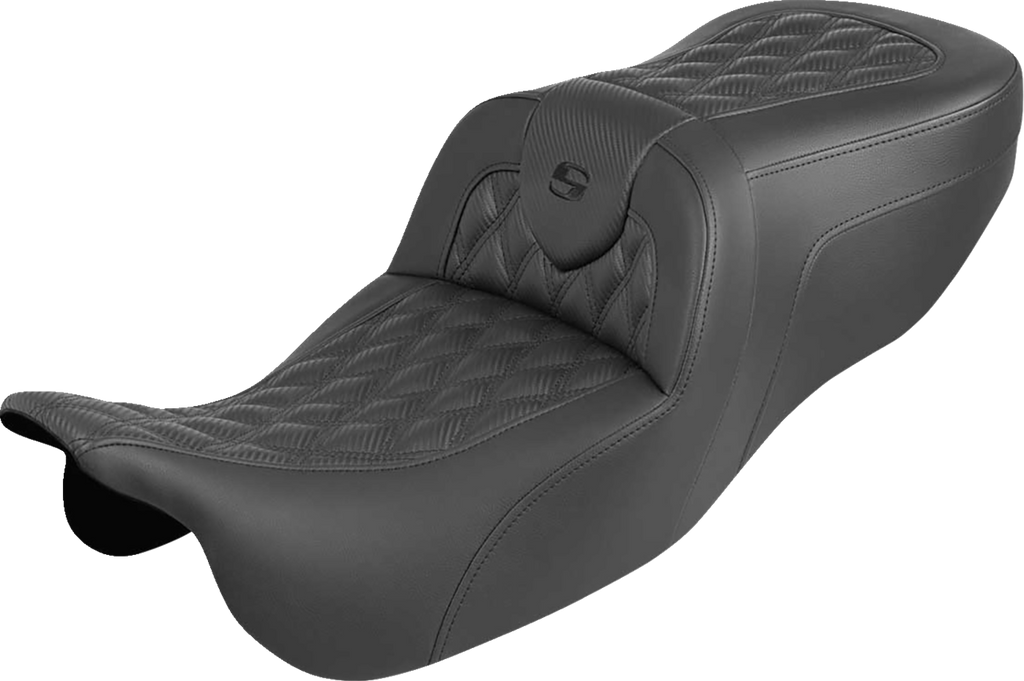 SADDLEMEN Roadsofa™ Seat Without Backrest - Carbon Fiber with Lattice Stitch for FLRT/FLTRT Models Part #815-07-20600