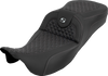 SADDLEMEN Extended Reach RoadSofa™ Seat for FLH/FLT 2008-2025 – Dragon Scale Silver Stitch, Part 808-07B-20905