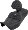 SADDLEMEN RoadSofa™ Seat with Backrest for Touring Motorcycles (2008-2025) - Dragon Scale Silver Stitch, Part 808-07B-208B5
