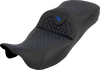 SADDLEMEN Extended Reach RoadSofa™ Seat for FLH/FLT 2008-2025 with Dragon Scale Blue Stitch - Part 808-07B-20901
