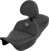 SADDLEMEN RoadSofa™ Seat with Backrest – Dragon Scale White Stitch for Touring Motorcycles 2008-2025 Part 808-07B-208B6