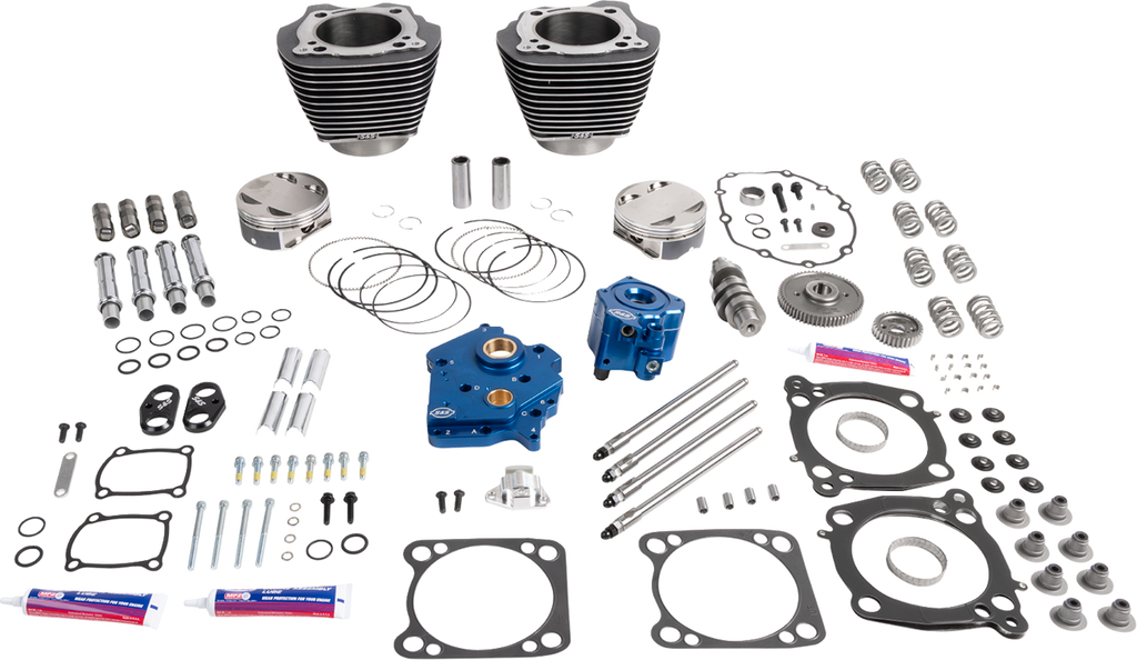 S&S Cycle 132" Power Package HPT496 for M8 114"/117" Models with Gear Drive and Water Cooling