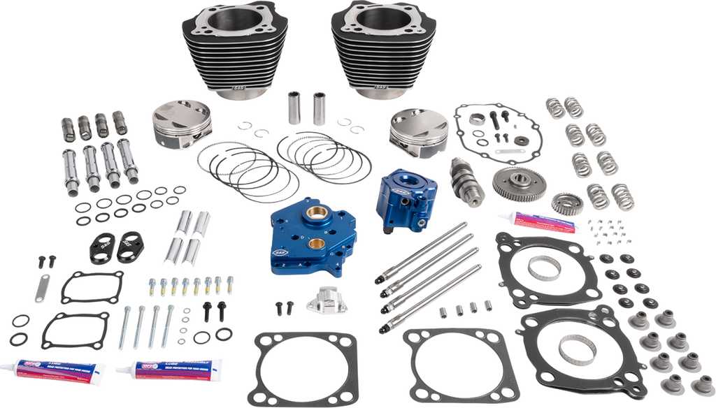 S&S Cycle 129-inch Big Bore Power Package for Harley M8 with HPT496 Cam - Chain Drive, Oil Cooled, Black Finish