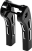 MAGNUM SHIELDING Ghost Risers for Softail - 8 Inch Black Handlebar Risers with Clamp and Hardware - Part 2R-0108