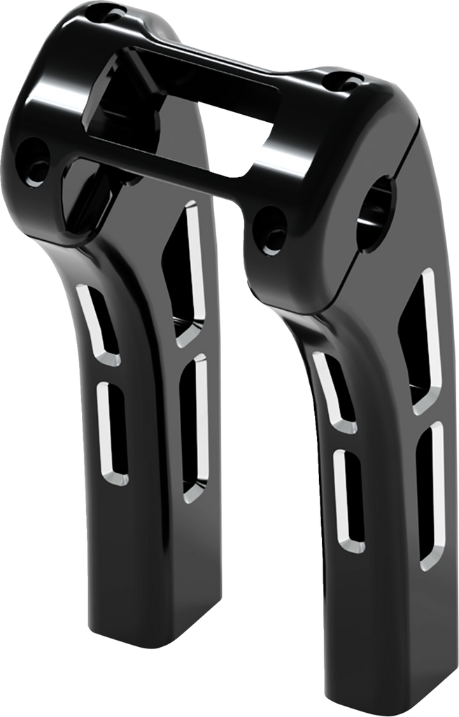 MAGNUM SHIELDING Ghost Risers for Softail - 8 Inch Black Handlebar Risers with Clamp and Hardware - Part 2R-0108
