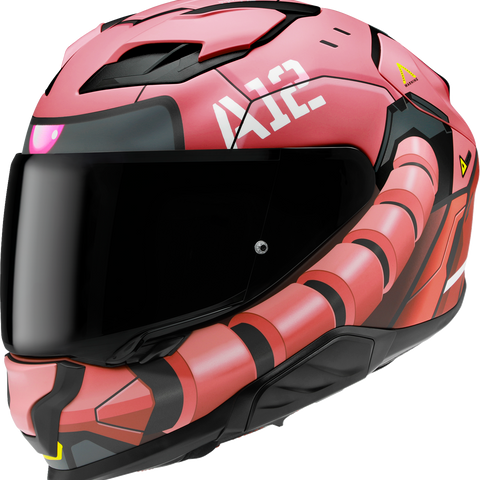 HJC F71 Bandai Namco Zaku Motorcycle Helmet with Bluetooth, Sun Visor, and Anti-Fog Shield