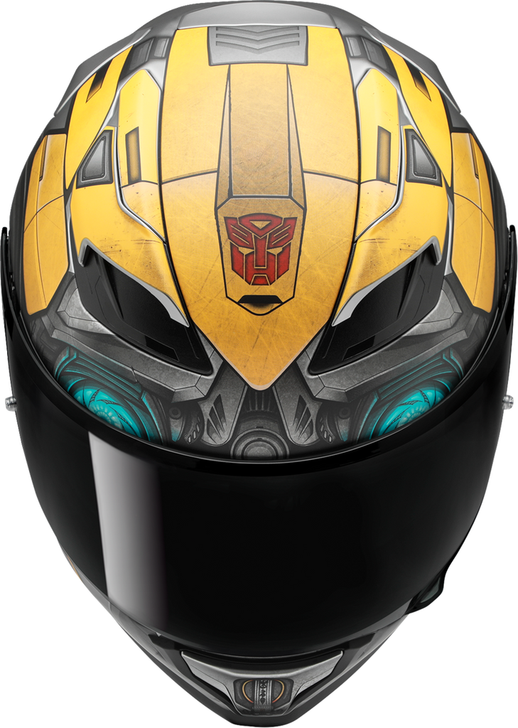 HJC F71 Bumblebee Motorcycle Helmet with Smart Bluetooth System - Large (Part Number 464805)