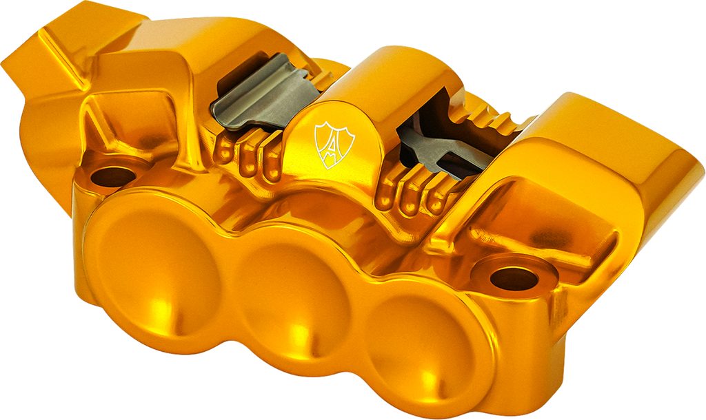 Arlen Ness Monoblock Radial Brake Caliper, Left, Gold – Part Number 320-135
