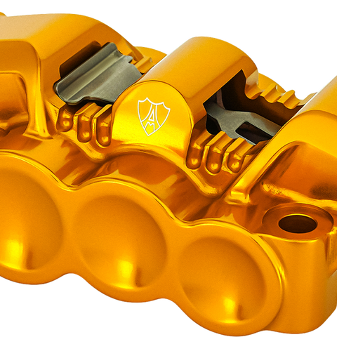Arlen Ness Monoblock Radial Brake Caliper, Left, Gold – Part Number 320-135