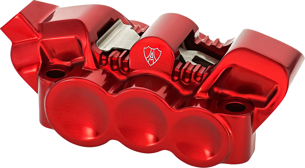 Arlen Ness Monoblock Radial Brake Caliper, Left-Hand, Red, Part Number 320-136