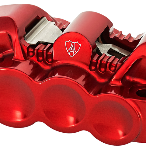 Arlen Ness Monoblock Radial Brake Caliper, Left-Hand, Red, Part Number 320-136