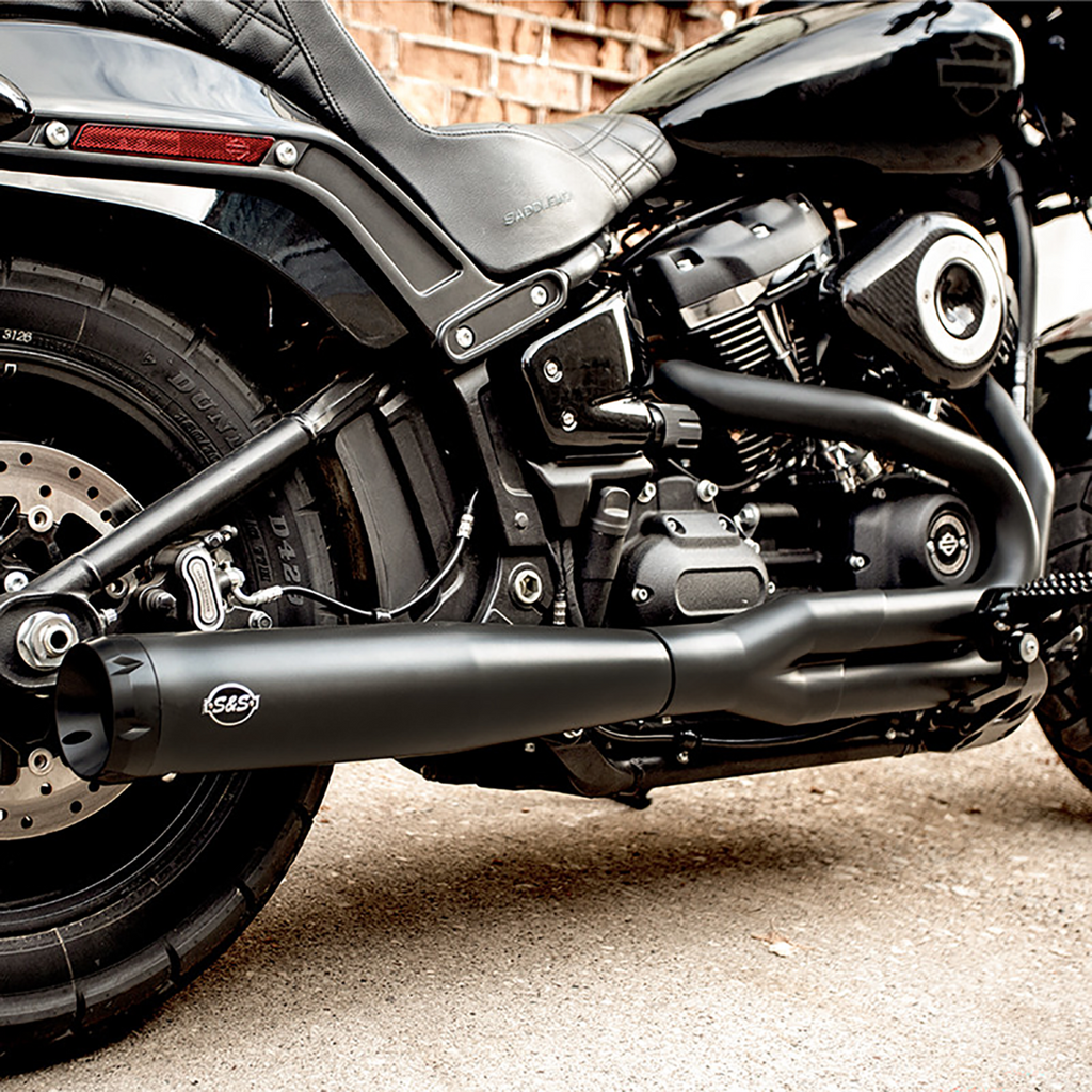 S&S Cycle 2-into-1 Exhaust System, Black - 550-0789