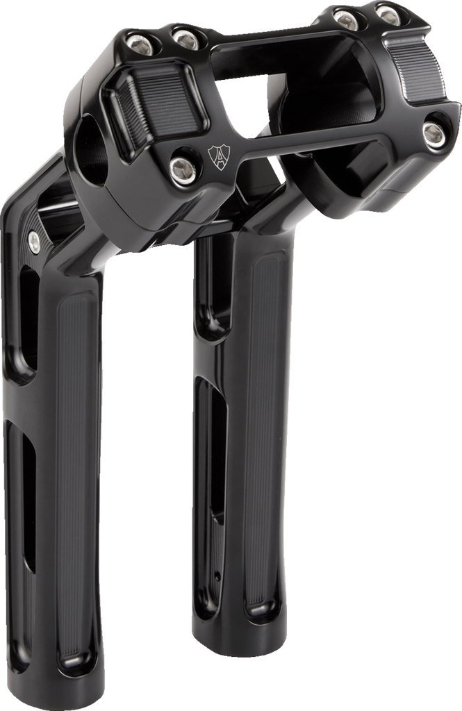 Arlen Ness Wayback Billet Handlebar Risers for Harley-Davidson Softail, Black, 520-065