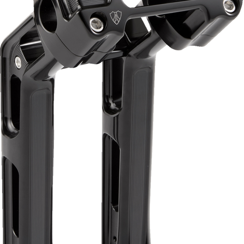 Arlen Ness Wayback Billet Handlebar Risers for Harley-Davidson Softail, Black, 520-065