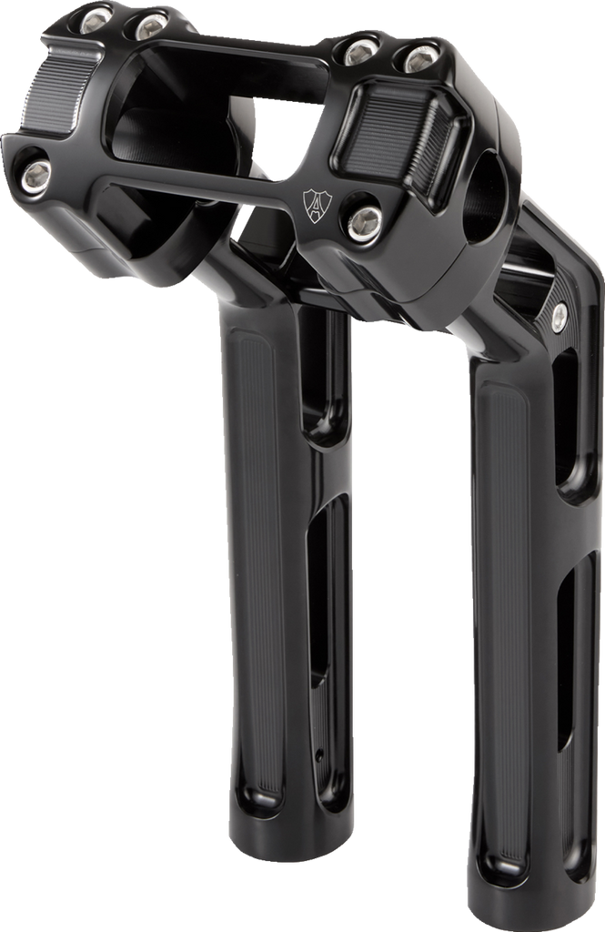 Arlen Ness Wayback Billet Handlebar Risers for Harley-Davidson Softail, Black, 520-065