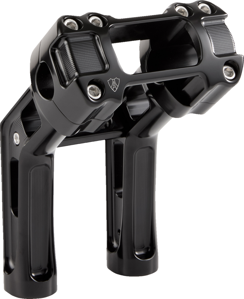 Arlen Ness Wayback Billet Handlebar Risers for Harley-Davidson Softail, Black - 520-066
