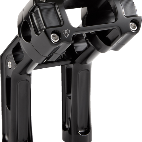 Arlen Ness Wayback Billet Handlebar Risers for Harley-Davidson Softail, Black - 520-066