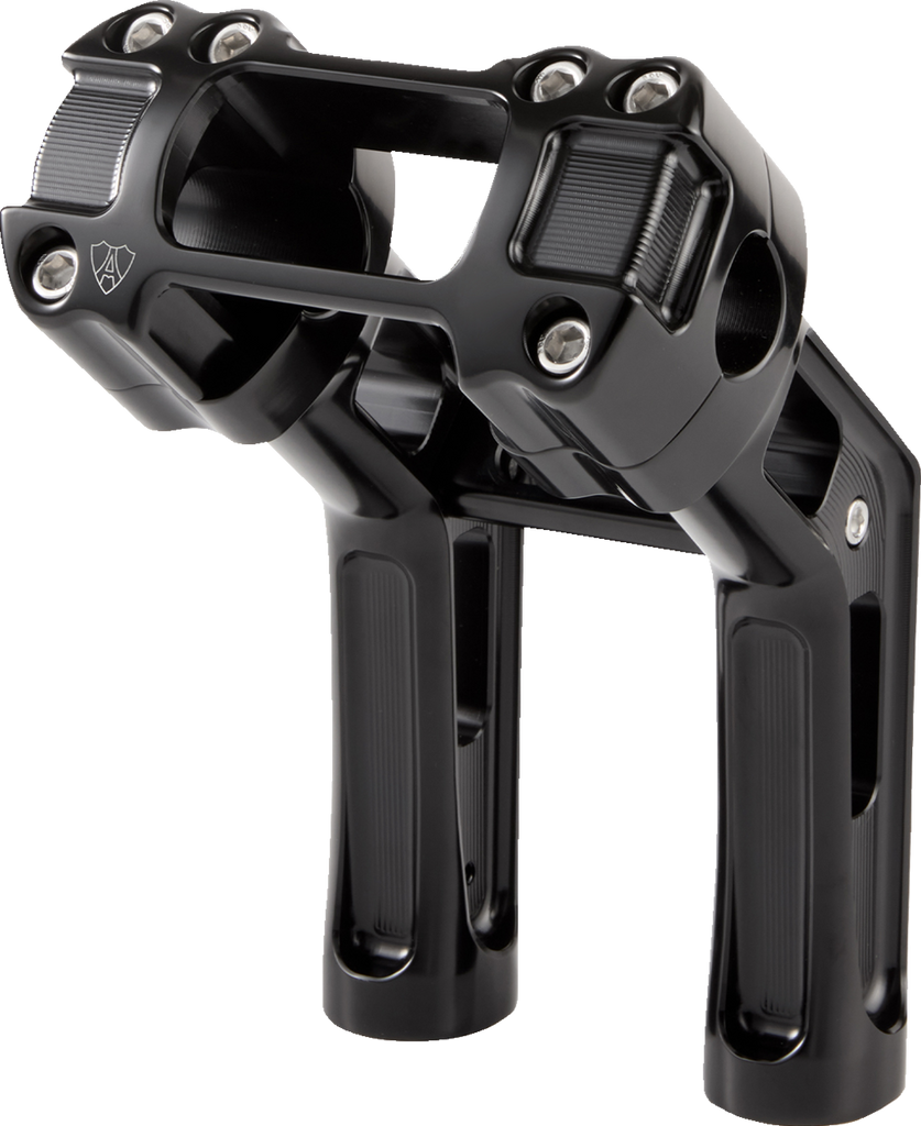 Arlen Ness Wayback Billet Handlebar Risers for Harley-Davidson Softail, Black - 520-066