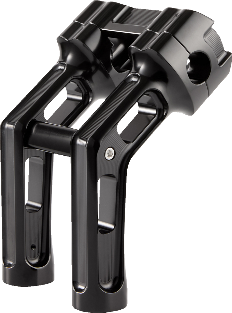 Arlen Ness Wayback Billet Handlebar Risers for Harley-Davidson Softail, Black - 520-066
