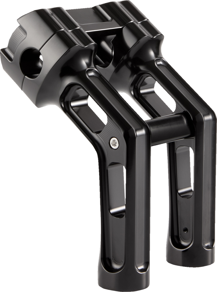 Arlen Ness Wayback Billet Handlebar Risers for Harley-Davidson Softail, Black - 520-066