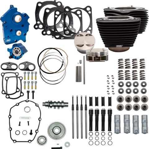 S&S Cycle Power Pack 550G Oil Cooled Kit with Wrinkle Black Finish - Part #310-1059D