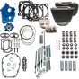 S&S Cycle Power Pack 550C Water Cooled Engine Kit with Chrome Pushrod Tubes and Wrinkle Black Finish - Part #310-1101D