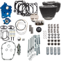 S&S CYCLE Power Pack 550C Oil Cooled Kit for 107-Inch M8 Engines with Wrinkle Black Finish and Chrome Pushrod Tubes