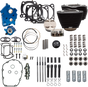 S&S CYCLE Power Pack 550C Oil-Cooled Big Bore Kit for 107" M8 Engines - Wrinkle Black Finish