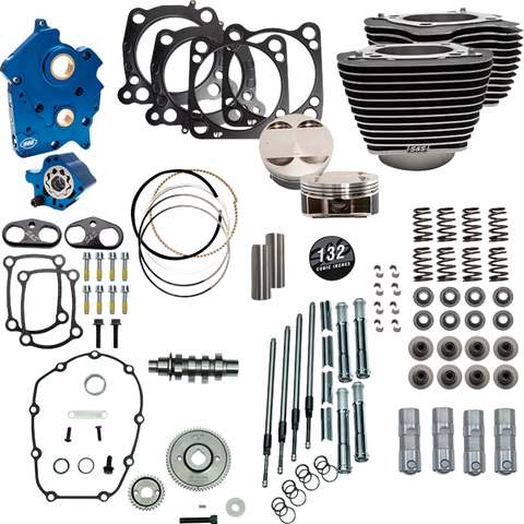 S&S Cycle Power Pack 550G for M8 114/117 Inch Engines with Water Cooling, Wrinkle Black Finish