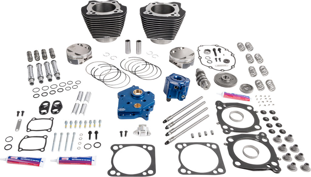 S&S Cycle Power Package for M8 Models 310-1390A - Oil Cooled 496 Chain Drive with Wrinkle Black Finish
