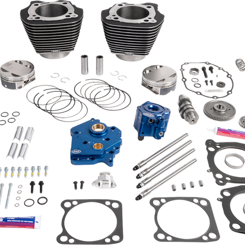 S&S Cycle Power Package for M8 Models 310-1390A - Oil Cooled 496 Chain Drive with Wrinkle Black Finish