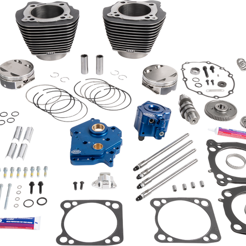 S&S CYCLE Power Package for M8 Models with 496 Gear Drive - Oil Cooled, Black Granite Finish - Part #310-1391A