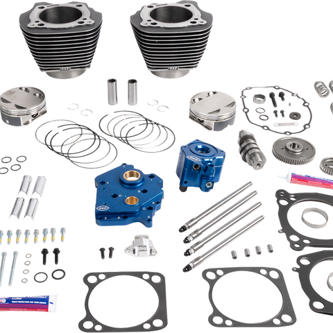 S&S Cycle Power Package for M8 Models with 496 Cam - Water Cooled - Black Granite Finish