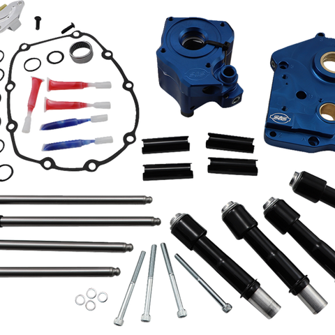 S&S Cycle 310-1007C Cam Chest Kit for M8 with VVT – Water Cooled Chain Drive System with 465 Cam and Black Pushrod Tubes