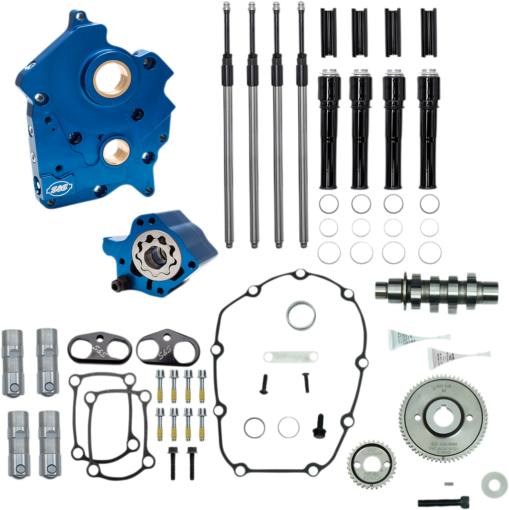 S&S Cycle Cam Chest Kit for M8 Models with VVT - 475 Cam - Water Cooled - Gear Drive - Black Pushrod Tubes – Part 310-1010B