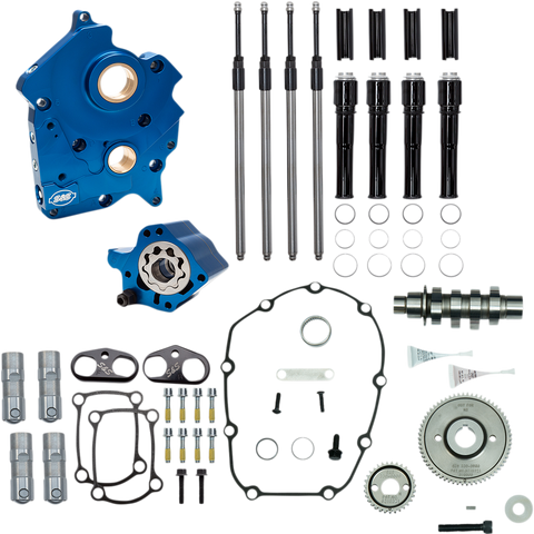 S&S CYCLE Cam Chest Kit for M8 Models with VVT - 475 Cam - Oil Cooled - Gear Drive - Black Pushrod Tubes - Part 310-1014B