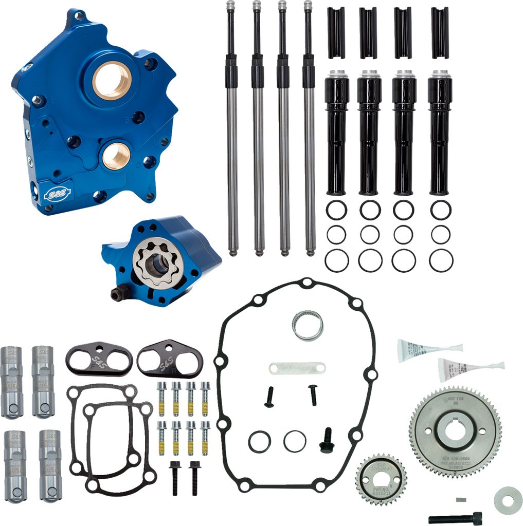 S&S Cycle Cam Chest Water Cooled Gear Drive with Black Pushrod Tubes - Part #310-1260A
