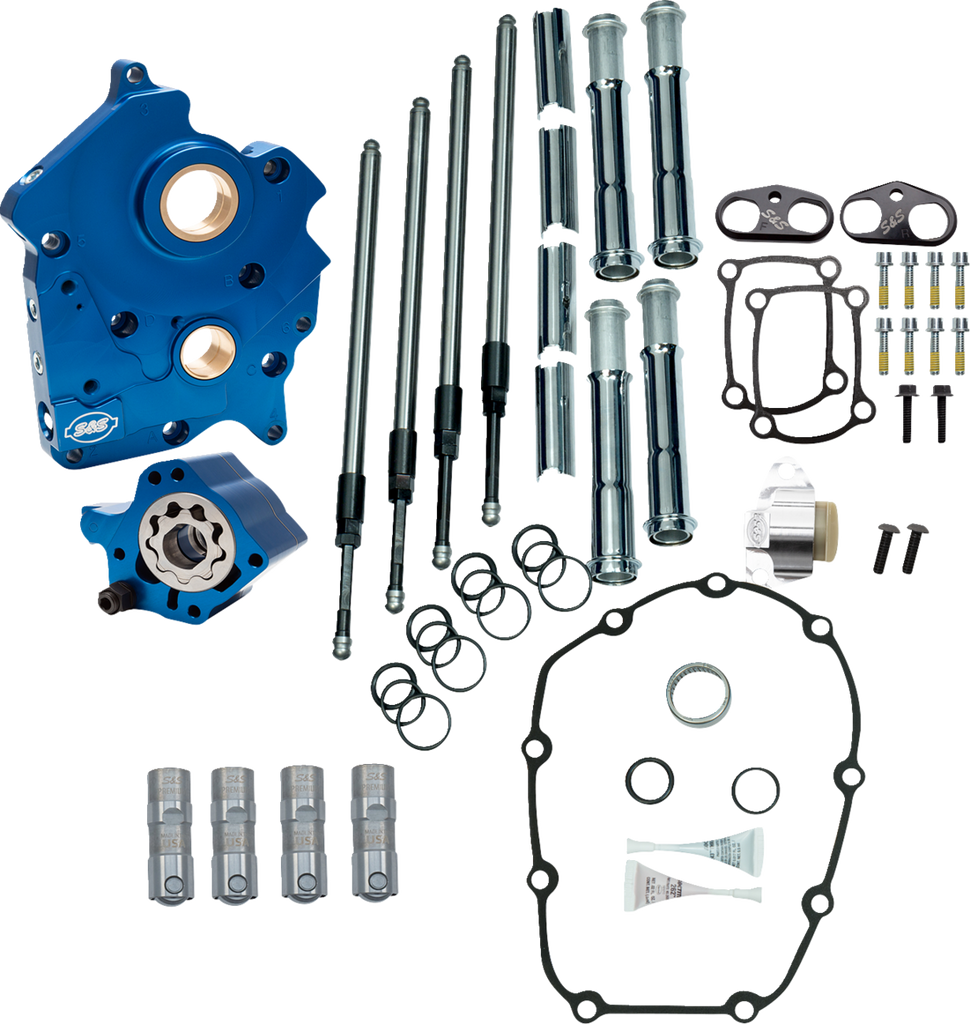 S&S Cycle Cam Chest Kit with Water Cooled Chain Drive and Chrome Pushrod Tubes - Part 310-1265A