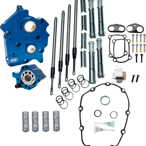 S&S Cycle Cam Chest Kit with Water Cooled Chain Drive and Chrome Pushrod Tubes - Part 310-1265A