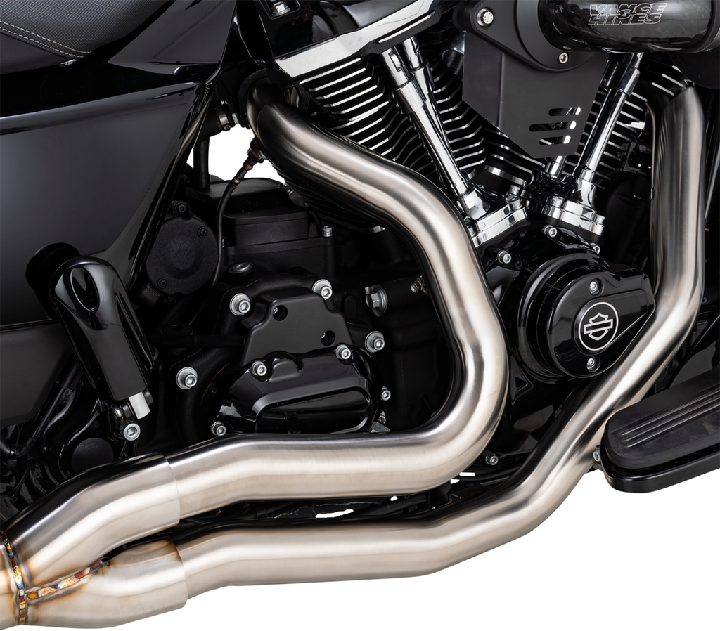 Vance & Hines 27346 Gaslighter 2-Into-1 Exhaust System for M8 Touring with Brushed Finish