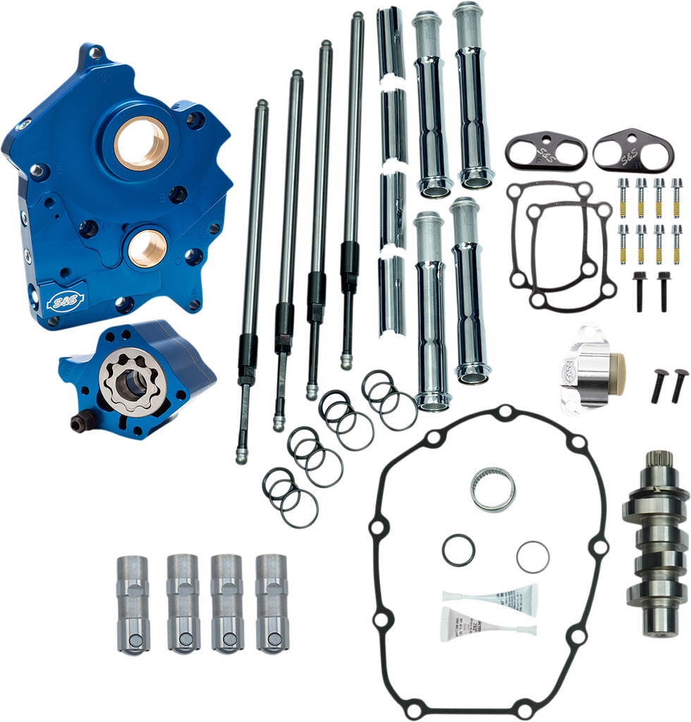 S&S Cycle Cam Chest Kit - Oil Cooled - Chain Drive - 475 Cam - Chrome Pushrod Tubes for M8 VVT - Part #310-1004C