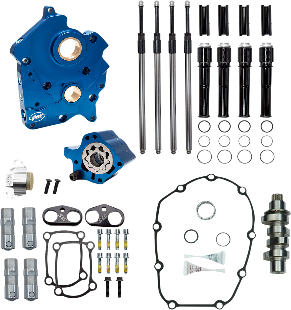 S&S Cycle Cam Chest Kit with 475 Cam for M8 VVT Engines - Water Cooled, Chain Drive, Black Pushrod Tubes (Part No. 310-1008C)