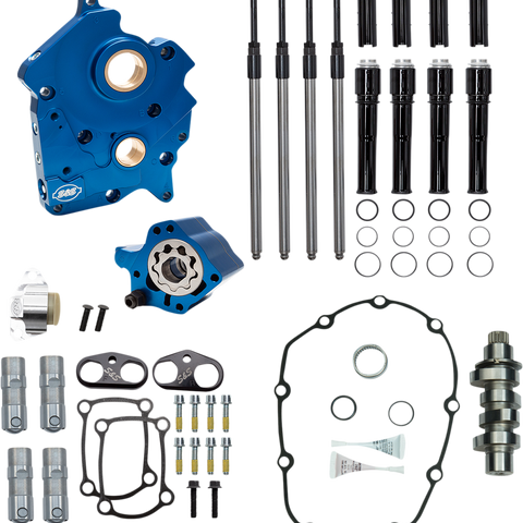 S&S Cycle Cam Chest Kit with 475 Cam for M8 VVT Engines - Water Cooled, Chain Drive, Black Pushrod Tubes (Part No. 310-1008C)